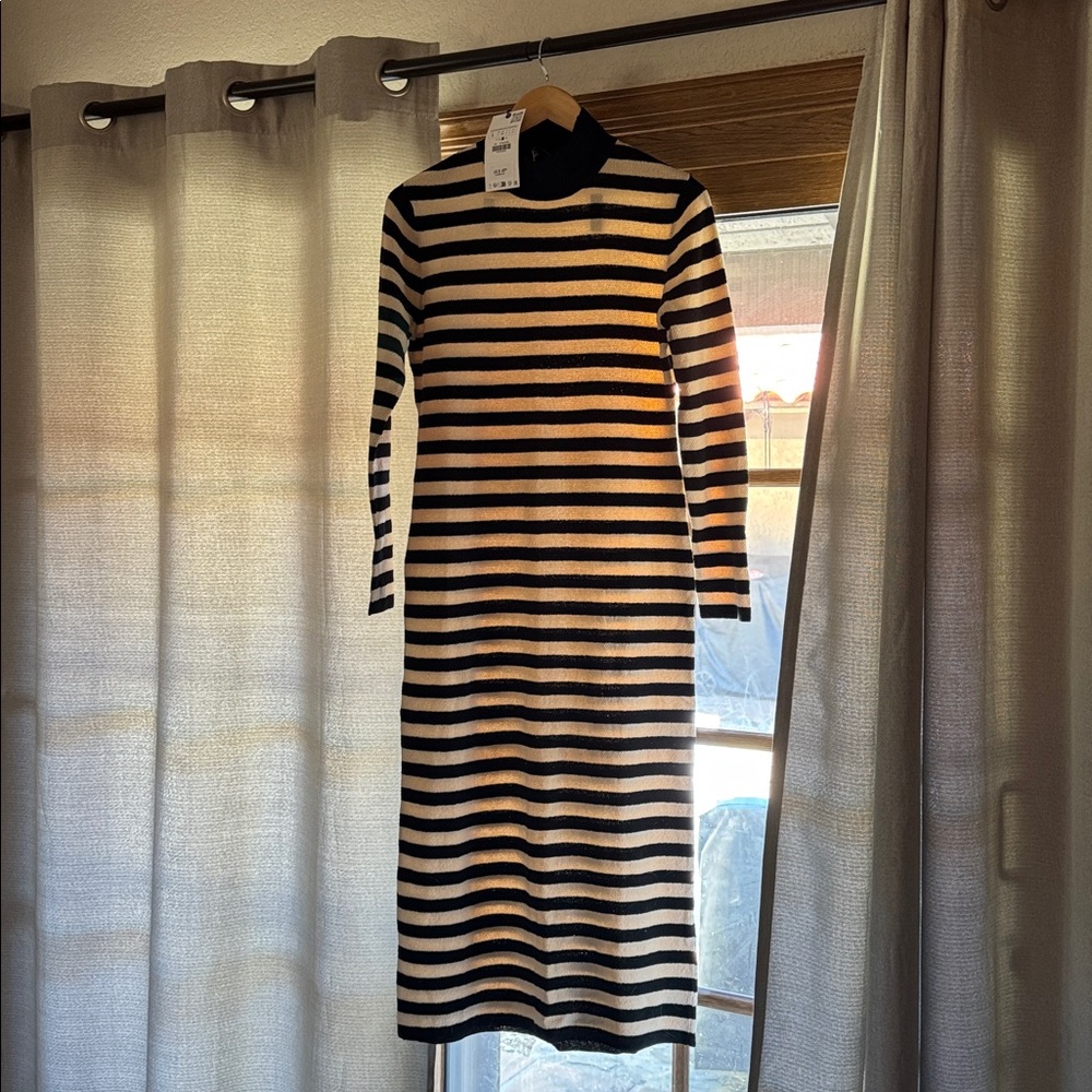 Zara Striped long sleeve dress